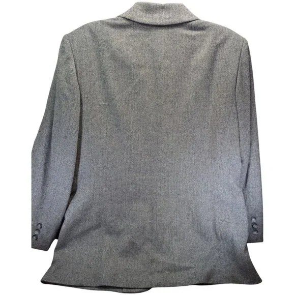 VTG Classic Women's PENDLETON Grey 100% Virgin Wool Blazer Size 10 Made In USA - Picture 6 of 9